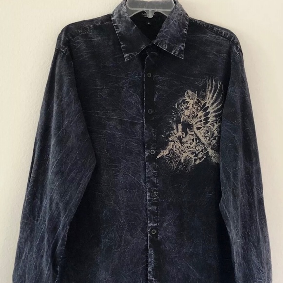 Mission Mens Long Sleeve Black Shirt Large - Picture 1 of 8